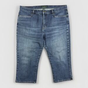 Lauren Jeans Co Ralph Lauren Womens 16 Classic Midcalf Jeans Blue Stretch